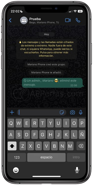 Mensaje de eliminación de un mensaje Mensaje de eliminación de un mensaje