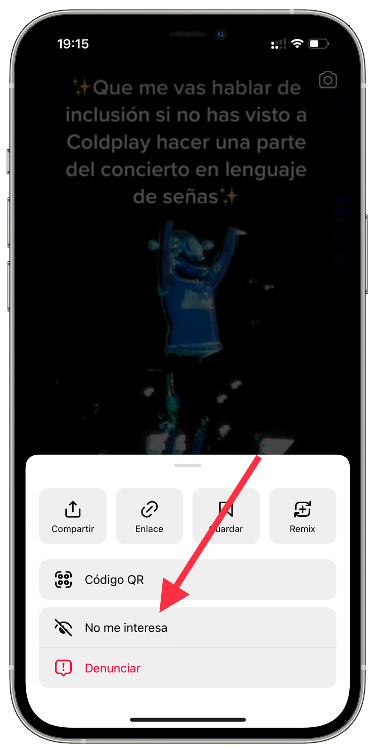 Descartar descartar un reel en Instagram 1
