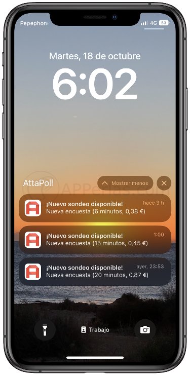 Notificaciones con los precios de las encuestas Notificaciones con los precios de las encuestas