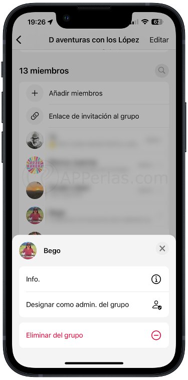Eliminar participantes del grupo Eliminar participantes del grupo