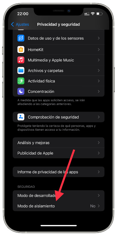 Aislamiento modo de aislamiento 1