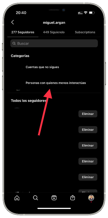 Cuentas menos interactúas 1