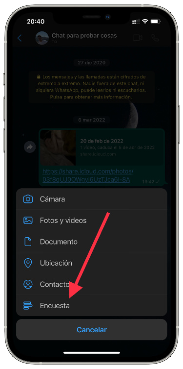 Encuesta encuestas en WhatsApp 1