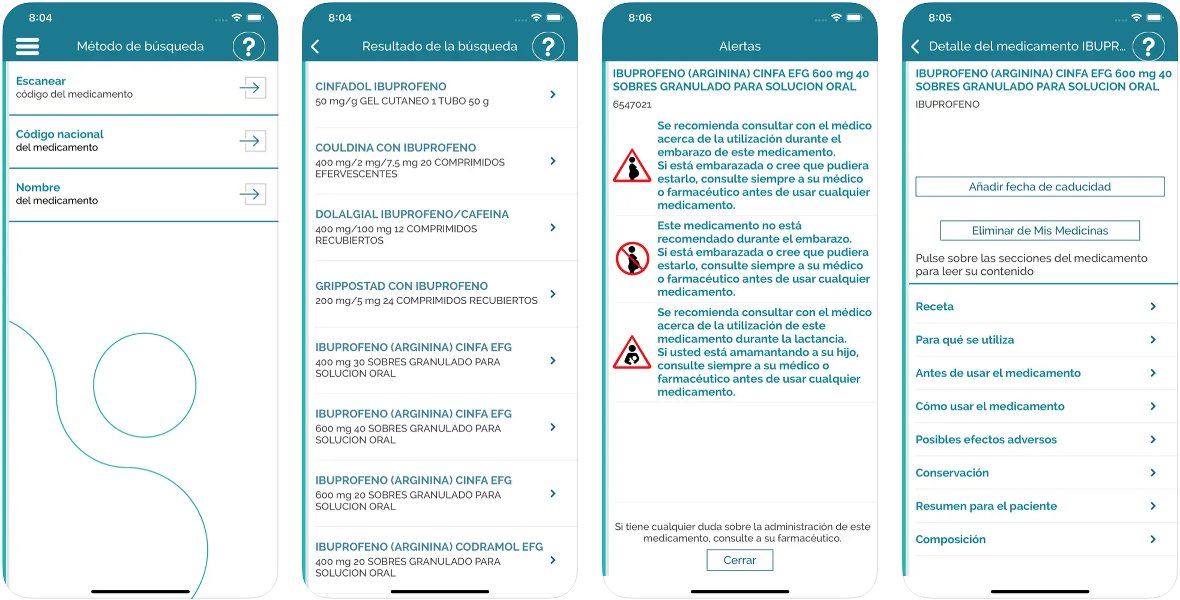 Capturas de la app Medicamento Accesible Plus Capturas de la app Medicamento Accesible Plus