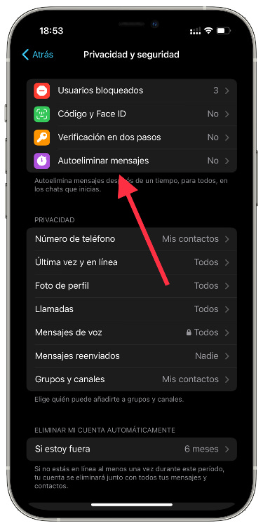 Autoeliminar autoeliminar los chats 1