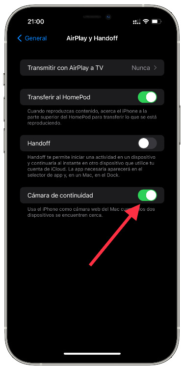 Activar iPhone como cámara web 1