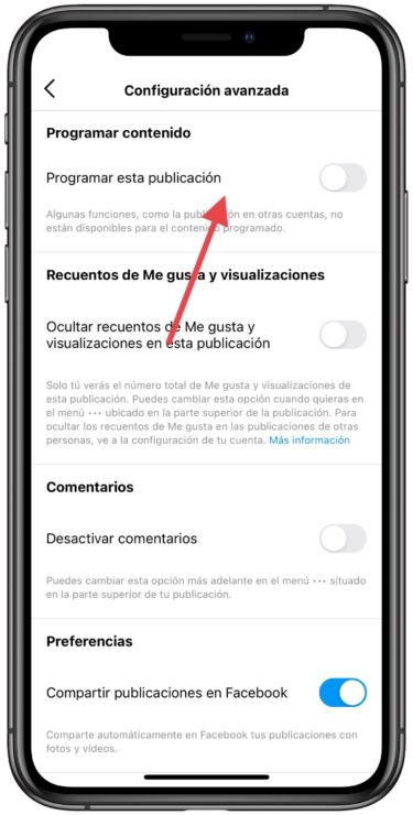 Programar programar publicaciones en Instagram 2
