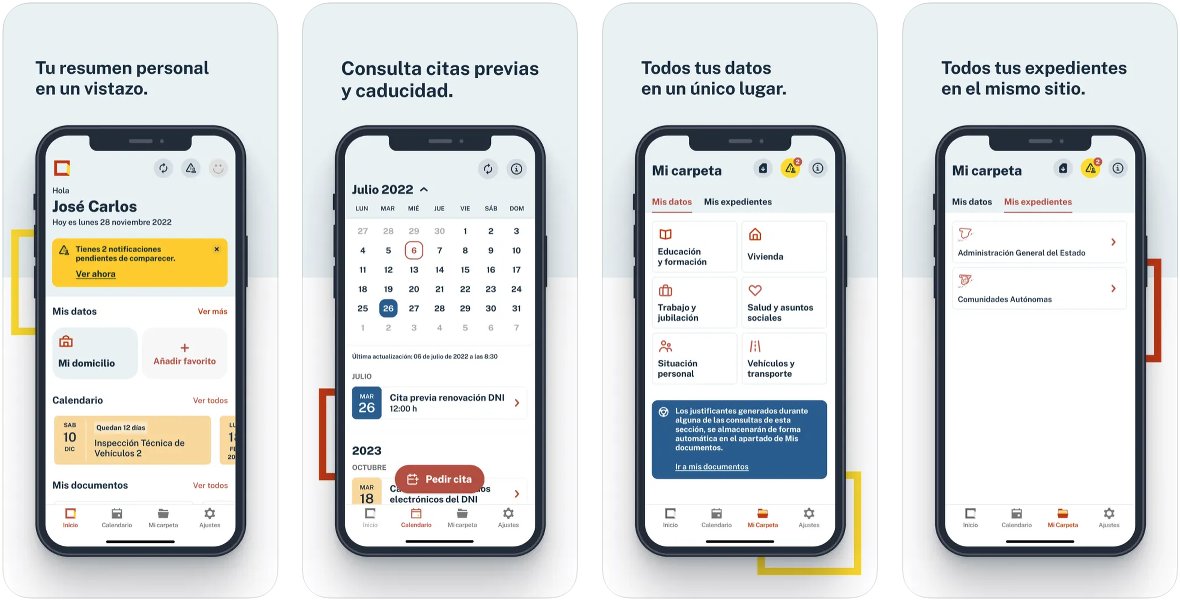 Capturas de la app Mi carpeta ciudadana Capturas de la app Mi carpeta ciudadana