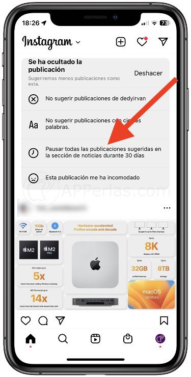 Ocultar publicaciones sugeridas