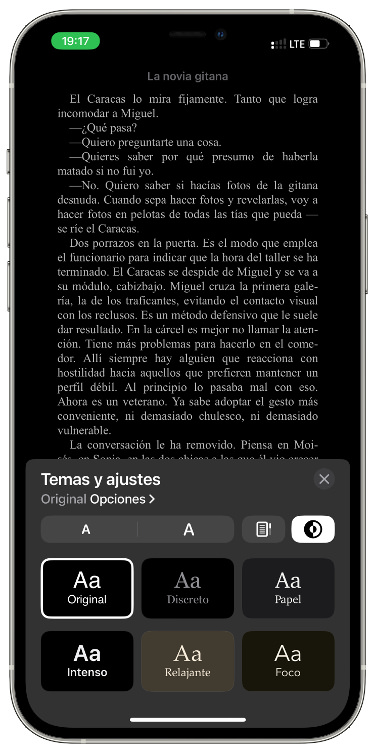 Tema tema en la app Libros 2
