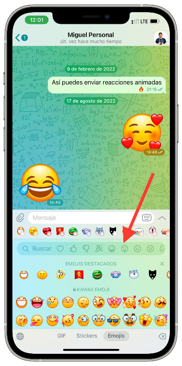 Categorías emojis de Telegram 1
