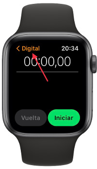 Menú cronómetros del Apple Watch 1