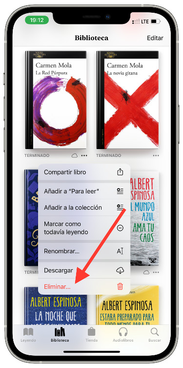 Eliminar borrar los libros 2
