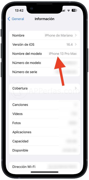 Nombre del modelo de iPhone Nombre del modelo de iPhone
