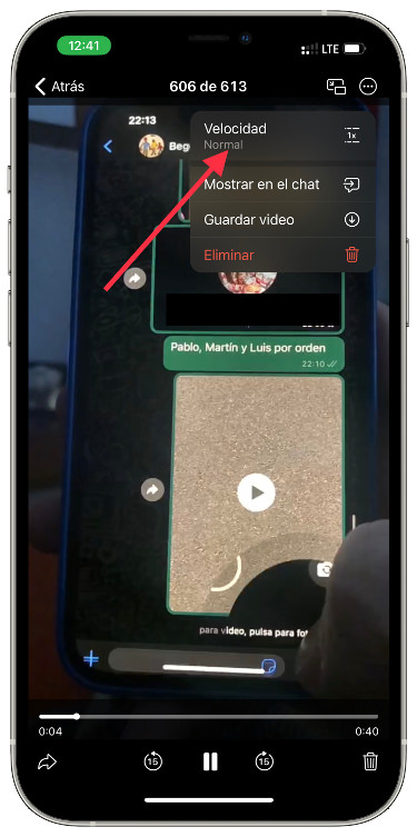 velocidad de un vídeo