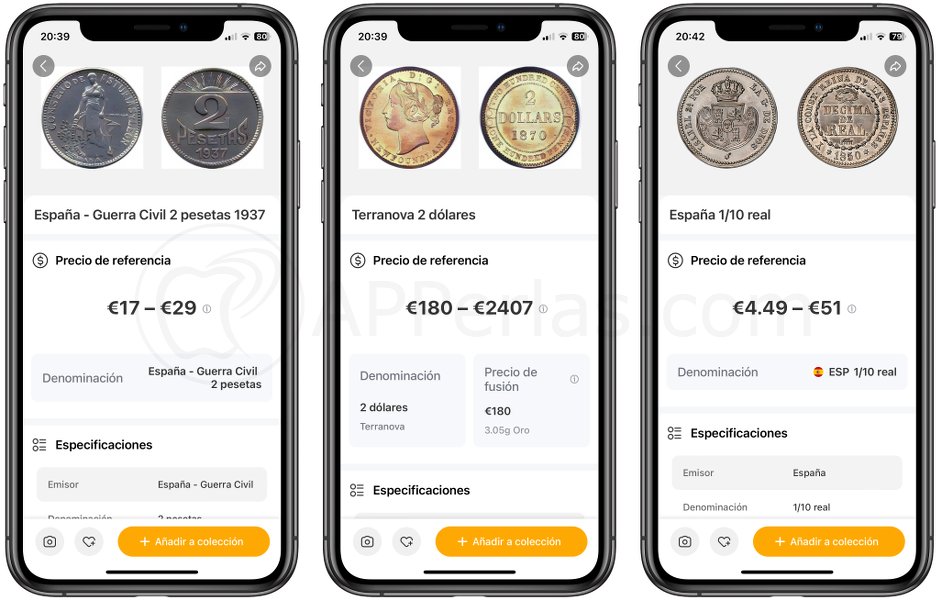 Información y valor de las monedas