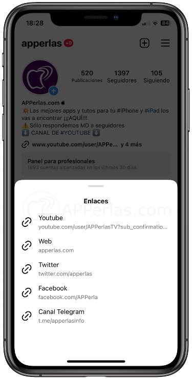 Enlaces añadidos en la Bio de Instagram Enlaces añadidos en la Bio de Instagram