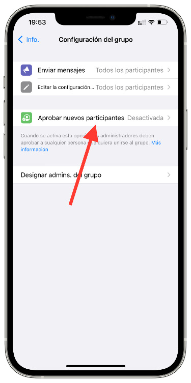 Activar aprobar nuevos participantes 2