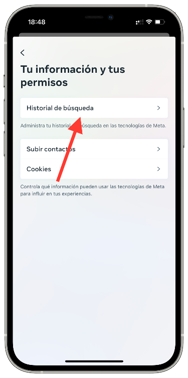 Historial historial de búsqueda de Instagram 2