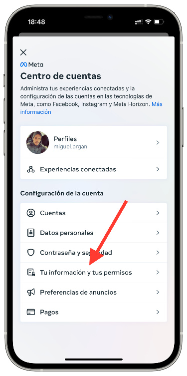 Perfil historial de búsqueda de Instagram 1