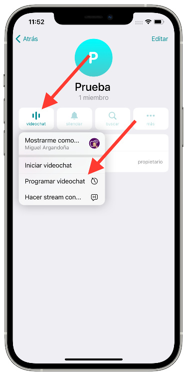 Programar programar una videollamada 1
