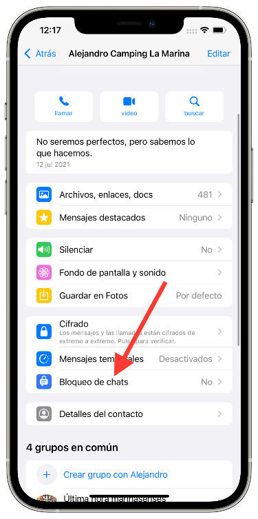 Activar contraseña a un chat 1