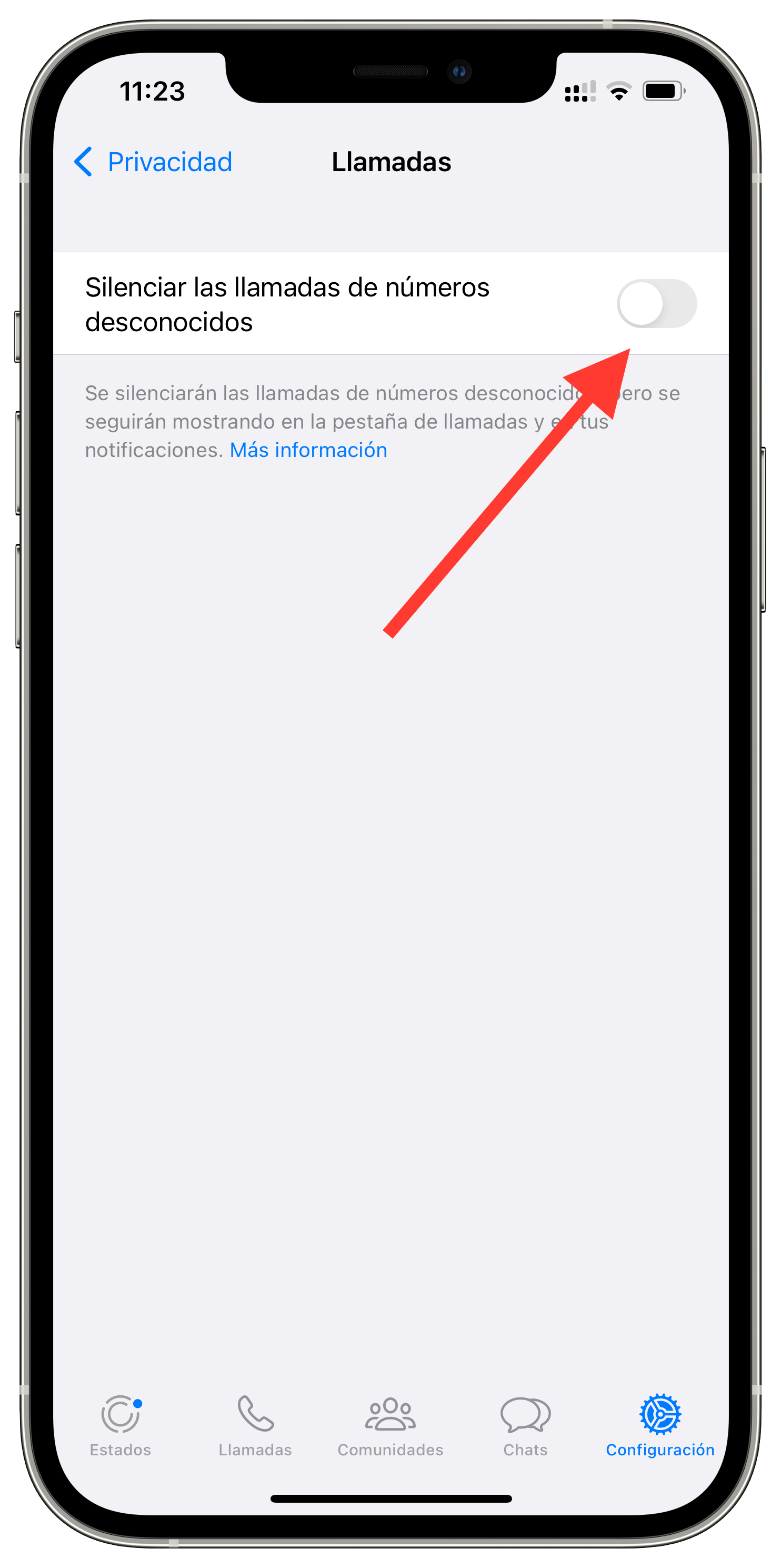 Silenciar privacidad en WhatsApp 2