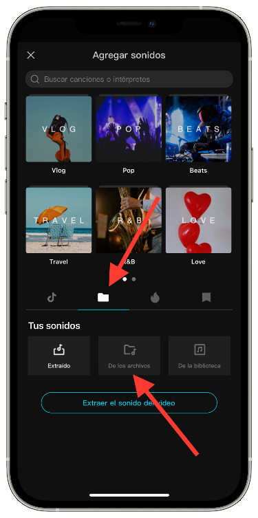Archivos canción en CapCut 2