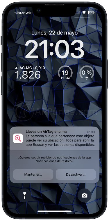 Alerta en iPhone