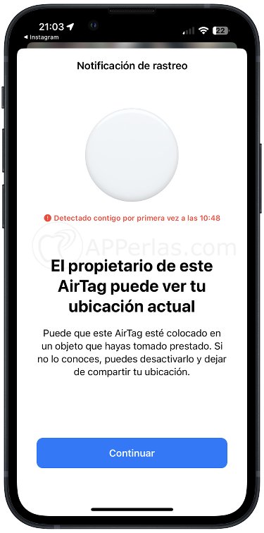 Airtag ajeno detectado