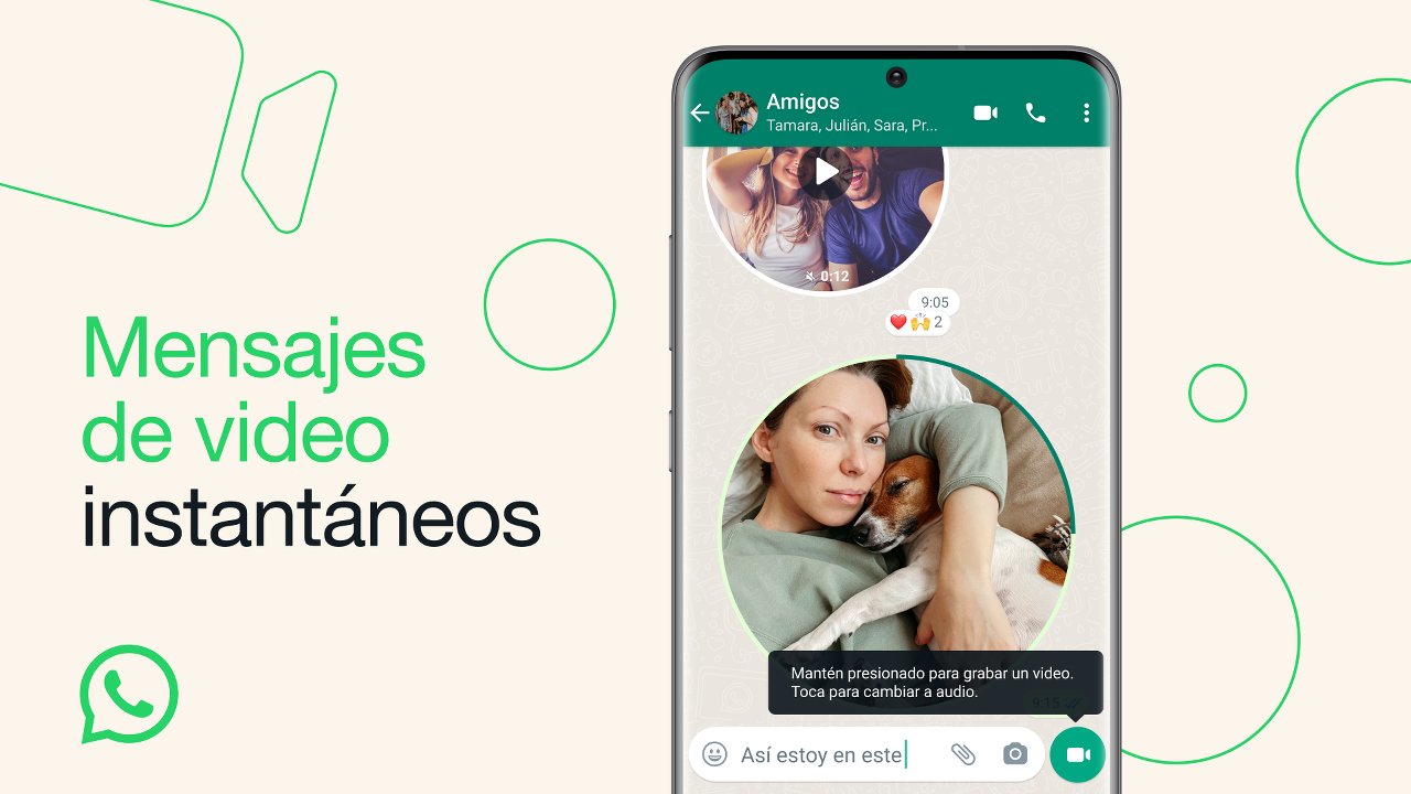 Mensajes de vídeo instantáneos de WhatsApp Mensajes de vídeo instantáneos de WhatsApp