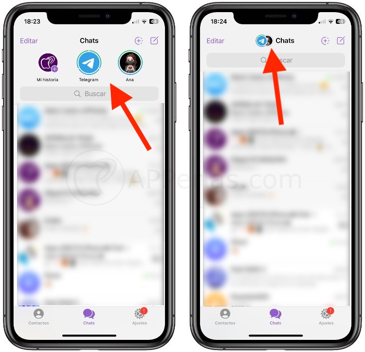 Historias o estados de Telegram