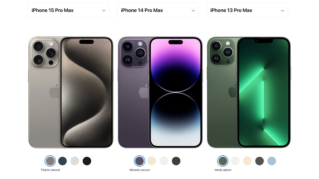 Comparativa iPhone 15 Pro Max, iPhone 14 Pro Max y iPhone 13 Pro Max