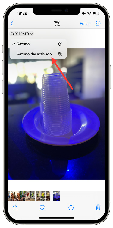 desactivar el modo retrato 2
