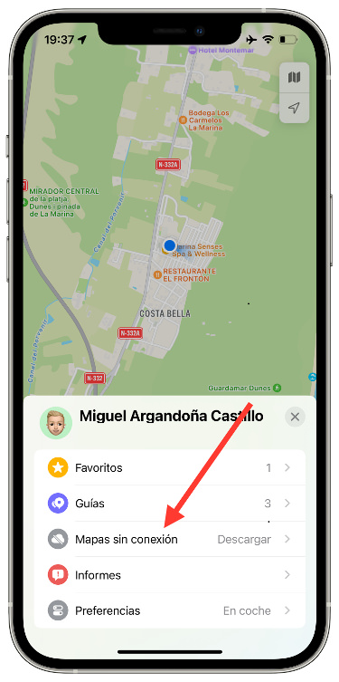 Sin conexión mapas descargados 2