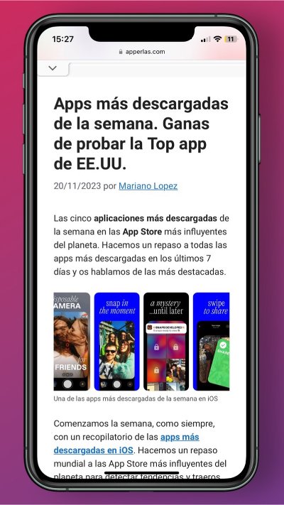 Captura de un iPhone X vestida en un iPhone 11 PRO