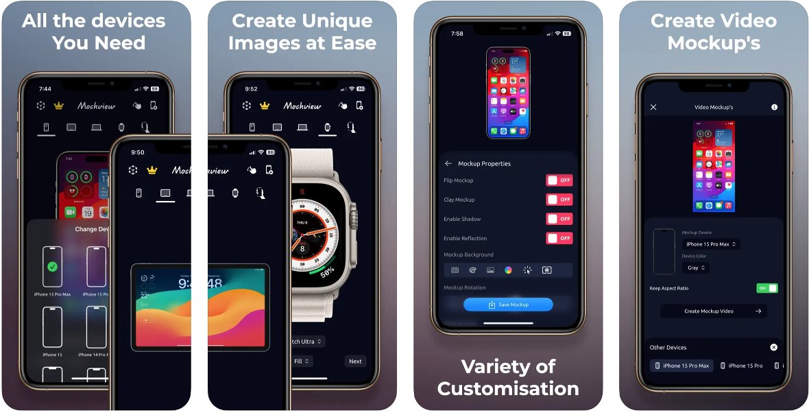 Mockview app para editar capturas del iPhone