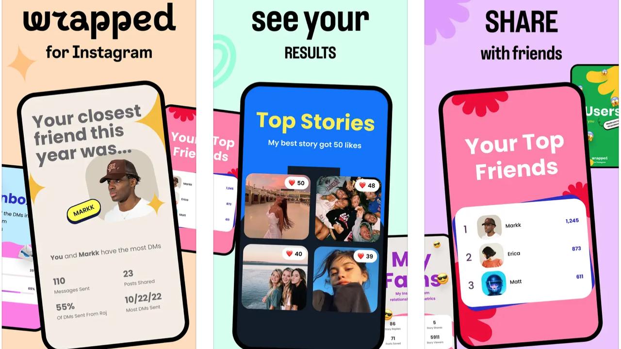 Interfaz de Wrapped for Instagram 2023