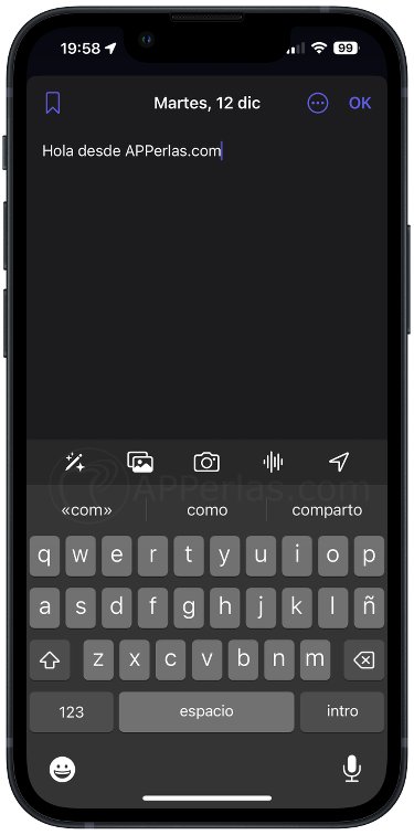 Interfaz de la app Diario de iPhone Interfaz de la app Diario de iPhone