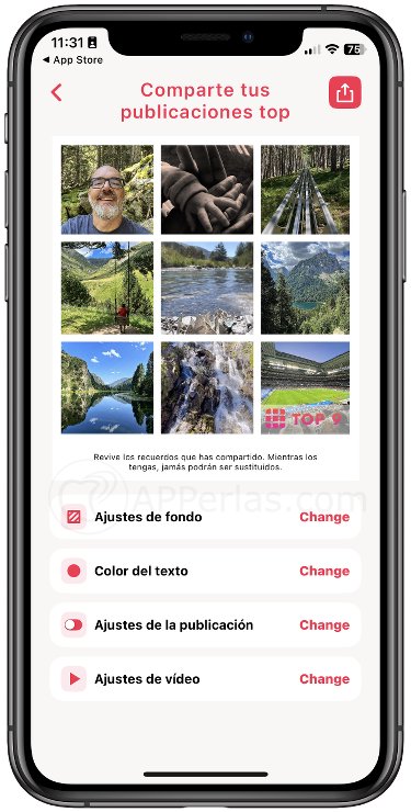 Personaliza tu top 9 fotos de 2023 en Instagram
