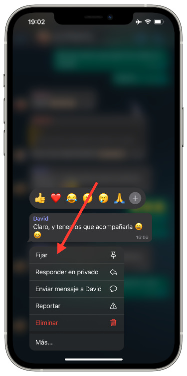 anclar mensajes en los grupos