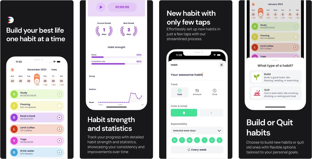 Interfaz de Disciplined, app para crear hábitos desde iPhone y iPad Interfaz de Disciplined, app para crear hábitos desde iPhone y iPad