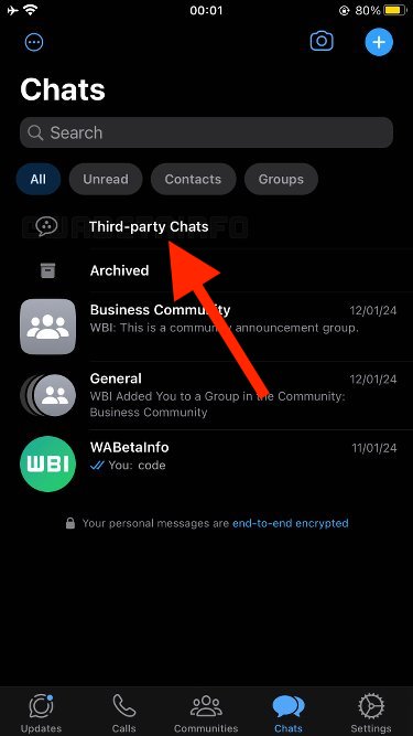Opción de interoperabilidad de WhatsApp Opción de interoperabilidad de WhatsApp