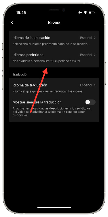 idioma en TikTok idioma en TikTok