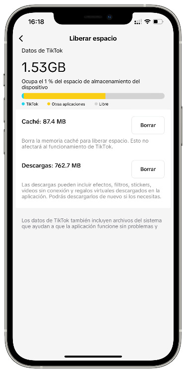 Borrar Cómo liberar espacio 1