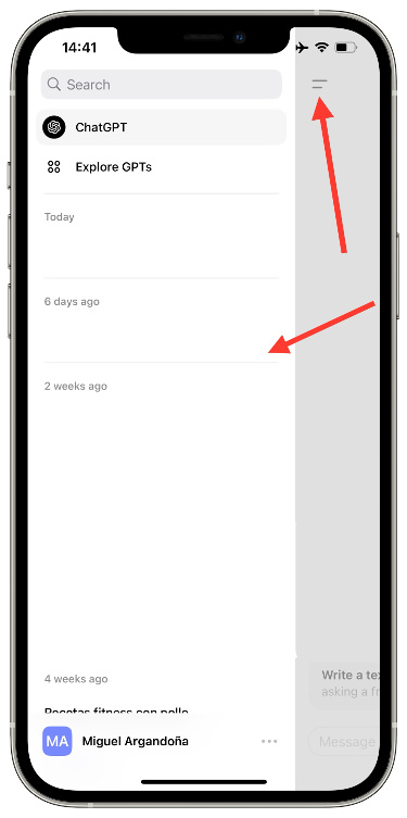 historial de ChatGPT