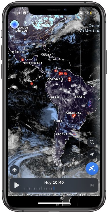 Incendios en Zoom Earth