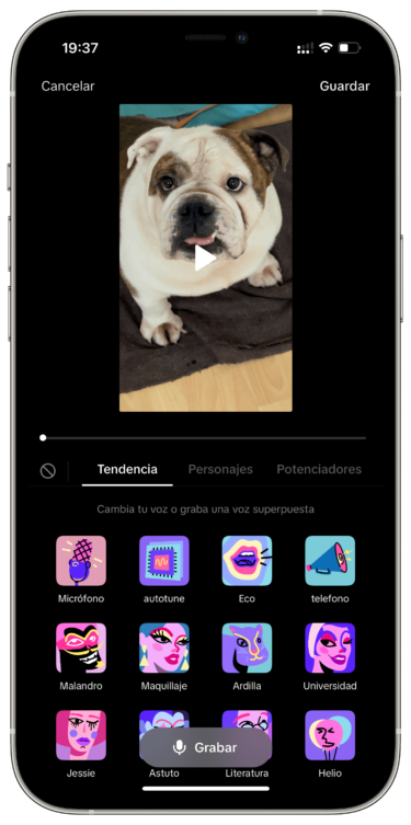 Seleccionar voz a un vídeo de TikTok 1