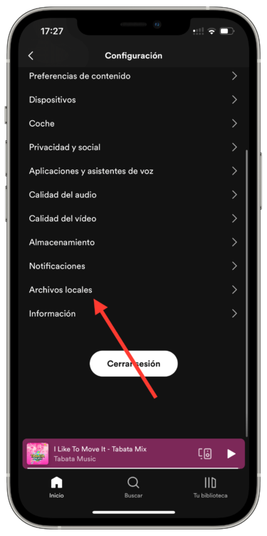 archivos locales a Spotify archivos locales a Spotify