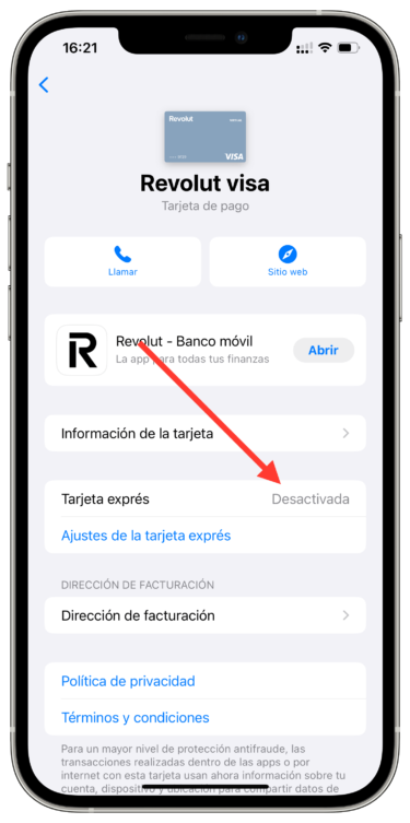 Exprés pagar con el iPhone 1